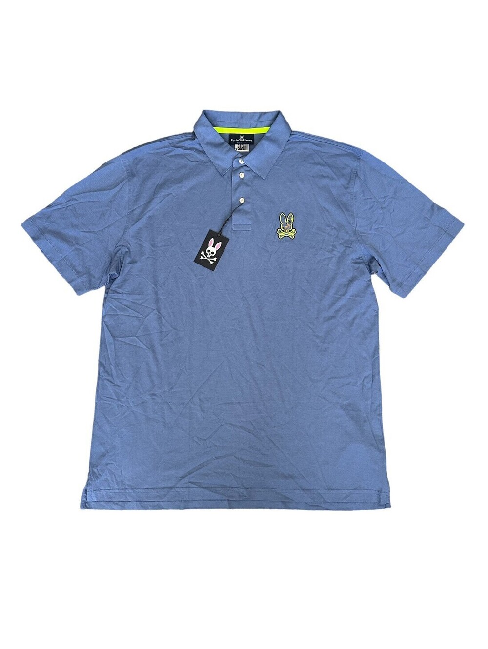 Psycho Bunny Short Sleeve Men's Size 3XL (9) Polo Shirt Blue Green Bunny Logo